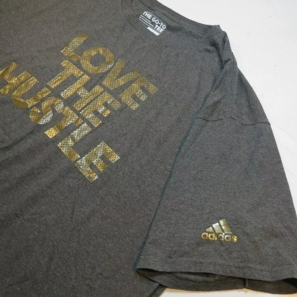 Adidas tshirt" Love the hustle" 2X New no tags - Picture 4 of 5